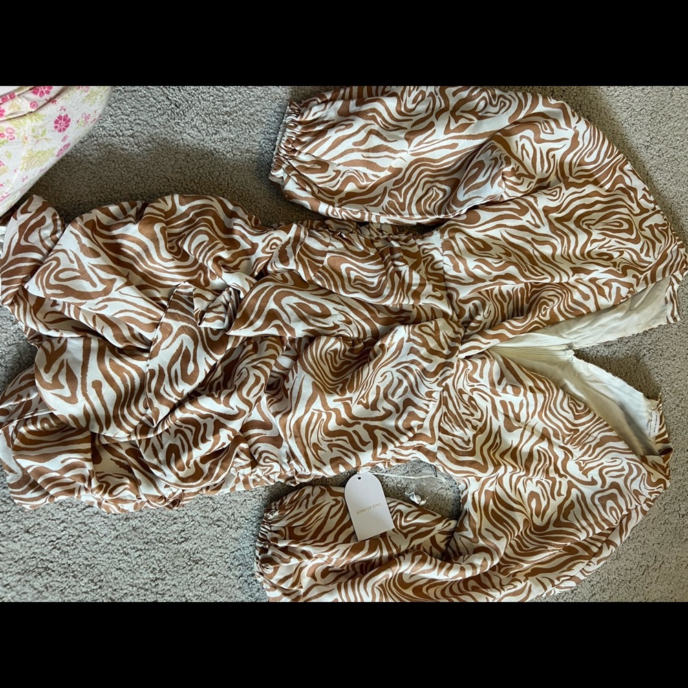 Song of style silky dress zebra print